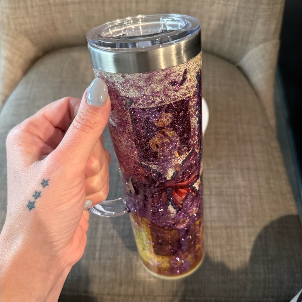 Purple and Gold Glitter Tumbler